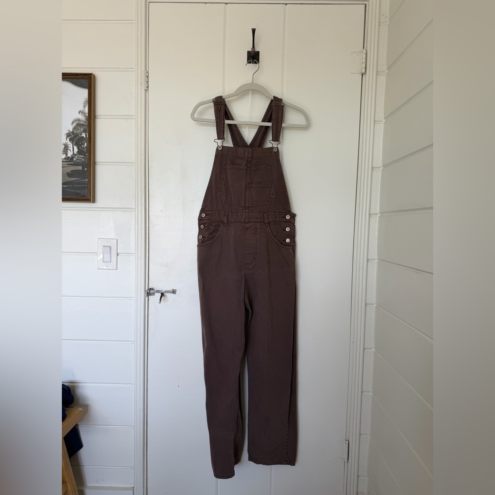 Free People Chocolate Brown Ziggy Overalls
